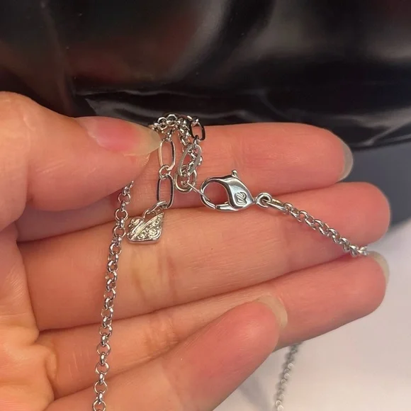 Pink Swarovski RARE crystal silver tone necklace - Picture 10 of 11